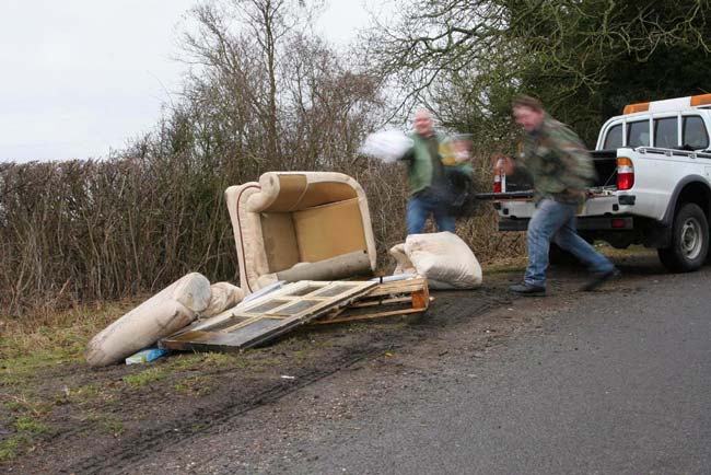 Without a waste carrier licence - fly-tipping